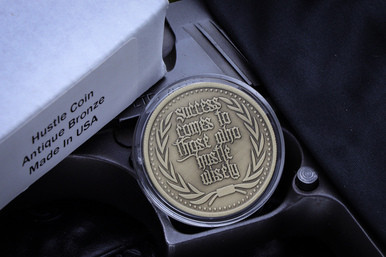 Marfione Custom "Hustle Wisely" Medallion Challenge Coin Antique Bronze