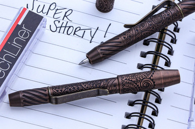 Ti2 Design Techliner Super Shorty Pen 4" Copper Hawaiian Etch Magnetic Cap