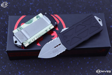 Microtech Exocet Money Clip OTF Knife Cali Legal (1.9" Stonewash Serrated) 157-11