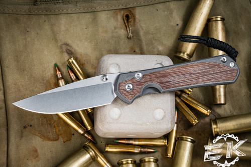 Chris Reeve Knives Large Sebenza 31 Folding Knife Natural Canvas Micarta Inlay 3.6\" MagnaCut Drop Point L31-1212