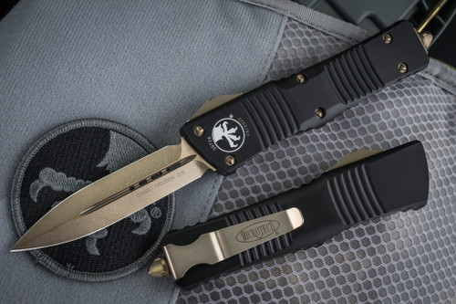 Microtech Combat Troodon OTF Automatic Black 3.8" Bronze Dagger 142-13