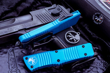 Microtech Combat Troodon Turquoise OTF D/E Black 142-1TQ