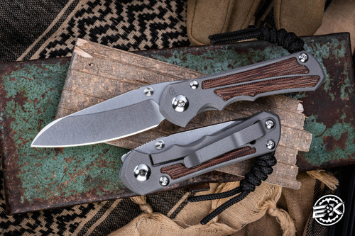 Chris Reeve Knives Folder, Small Inkosi Natural Canvas Micarta Inlay 2.75\" Insingo Stonewash