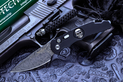 Protech TR-5 Tactical Response Skull Automatic Knife Skull Inlay Limited Edition 4" Damascus TR-5.70