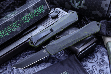 Heretic Knives Manticore X Breakthrough Green OTF Automatic (3.7" DLC Tanto)