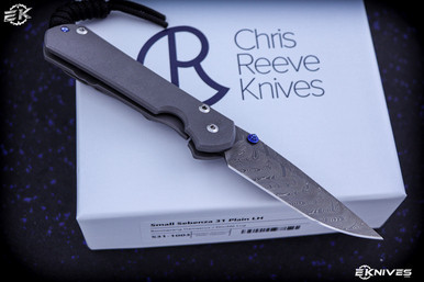 Chris Reeve Knives, Small Sebenza 31 (Left Hand) 3" Boomerang Damascus Drop Point