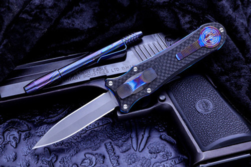 Hawk Knives Deadlock Model B Carbon Fiber OTF 3.5" Blasted D/E Dagger Blade