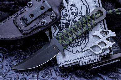 Borka Blades SBK-L Green Cord Wrap 3.5" DLC Stonewash M390