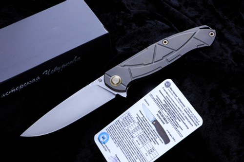 Alexander Cheburkov Knives "Scout" Titanium Folder 4" Stonewash NYCKS 2019