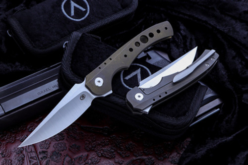 Alliance Designs/CMF Metalworks "Conquest" Flipper Knife Bronze Titanium 3.4" Satin