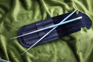 SK Knives TiSushi ChopSticks Blue Anodized Milled Titanium