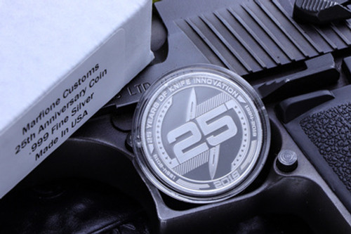 Microtech Knives 25th Anniversary .999 Sterling Silver Challenge Coin