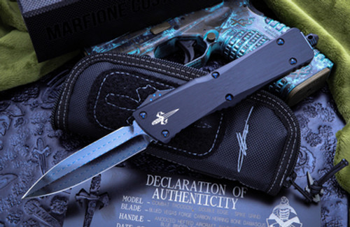 Marfione Custom Combat Troodon OTF (3.8" Blued Herringbone Damascus)