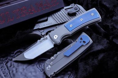 Chaves Ultramar Redencion Street Blue Tumbled Inlay (3.25" Satin Tanto) Free T-Shirt