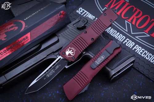 Microtech Combat Troodon Merlot Red OTF Automatic 3.8" Black Tanto 144-1MR