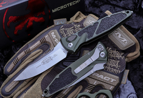 Microtech Socom Elite Green Automatic 4" Satin 160A-A4OD