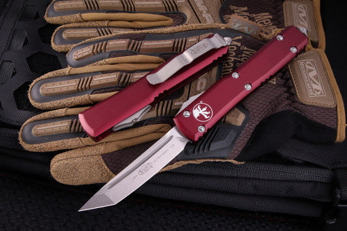 Microtech Ultratech OTF Automatic Knife Merlot Red 3.4" Stonewash Tanto 123-10MR