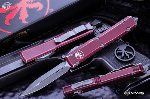 Microtech Ultratech OTF Automatic Knife Merlot 3.4" Stonewash 122-10DMR