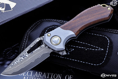 Marfione Custom Protocol Ironwood Handle, Bronze Accents, Hattory Damascus
