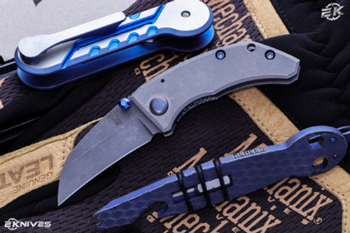 Jonathan McNees Microhawk Titanium 2" Hawkbill Dark Stonewash