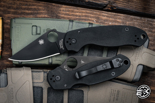 Spyderco Para 3 Folding Knife Black G10 3" S45VN Clip Point Black C223GPBK