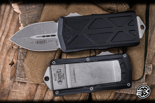 Microtech Exocet Money Clip OTF Automatic Knife 1.9" Stonewash Apocalyptic M390 157-10AP