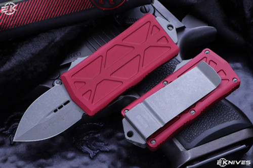 Microtech Exocet RED Money Clip OTF Automatic Cali Legal 1.9" Apocalyptic 157-10APRD