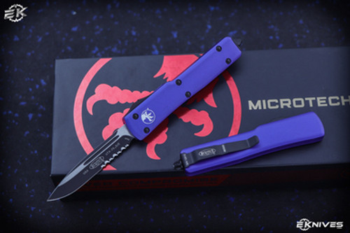 Microtech UTX-70 OTF Automatic Knife Purple S/E 2.4" Black Serrated 148-2PU