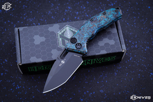 Heretic Knives Custom Medusa Automatic Knife, Chemtina Copper Shipwreck 3.25" DLC Tanto