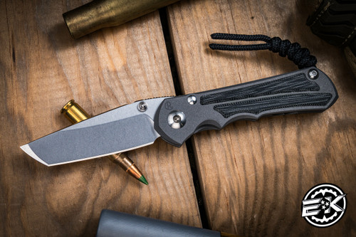 Chris Reeve Knives Small Inkosi Folding Knife Titanium/Black Canvas Micarta Inlay 2.75" MagnaCut Tanto SIN-1044