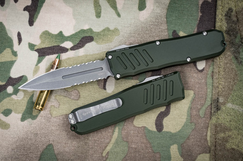 Guardian Tactical RECON-035 OD Green Automatic 3.3" Serrated Dagger Stonewash 98532