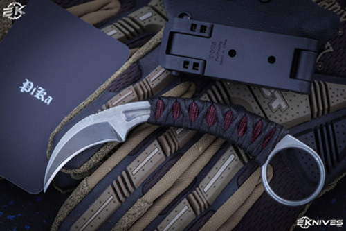 Bastinelli Knives/Doug Marcaida "Pika" Black/Red Tsuka 1.5"