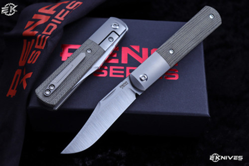 Enrique Pena X-Series "Barlow" Front Flipper Green Micarta 2.6" Satin