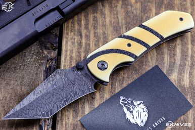 Jonas Iglesias (JI Knives) "Volt' Westinghouse Zirc Accents 3.25" Damascus Blade