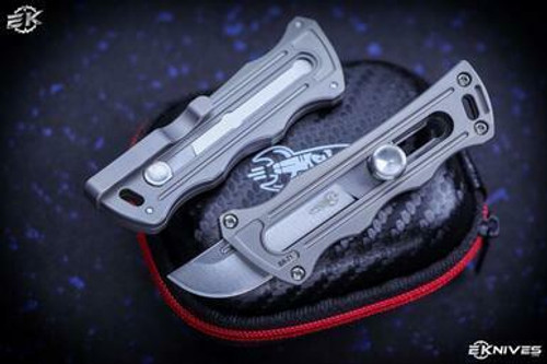 D Rocket Designs Micro KatanaX Manual OTF Titanium (2" Satin)