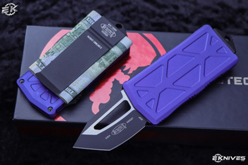 Microtech Exocet Purple OTF Knife 1.9" Black Tanto 158-1PU