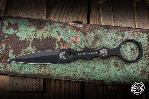 Benchmade SOCP Dagger Fixed Blade Knife 3.22" 440C Dagger Black w/ Sheath 176BKSN