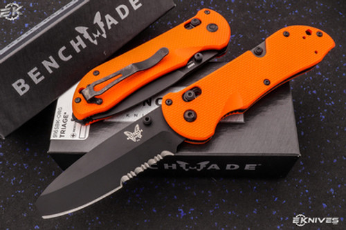 Benchmade Triage Orange G10 Rescue Knife 3.4" Blunt Tip Black Serrated 916SBK-ORG