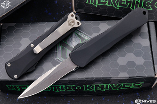 Heretic Knives Manticore S Black OTF 2.6" Stonewash Recurve