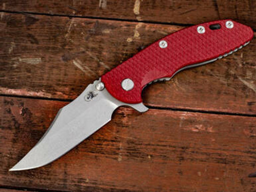 Rick Hinderer Knives XM-18 3.5? Bowie-Working Finish-Red G10 RHK-113