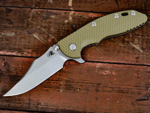 Rick Hinderer Knives XM-18 3.5? Bowie-Battle Bronze-OD Green G10 RHK-115