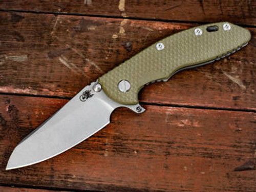 Rick Hinderer Knives XM-18 3.5? Skinny Sheepsfoot-Working Finish-OD Green G10 RHK-144