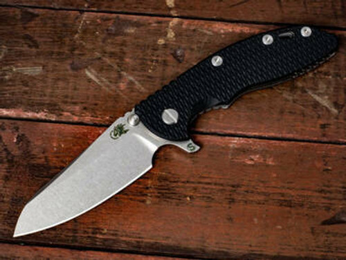 Rick Hinderer Knives XM-18 3.5? Skinny Sheepsfoot-Stonewash-Black G10 RHK-148