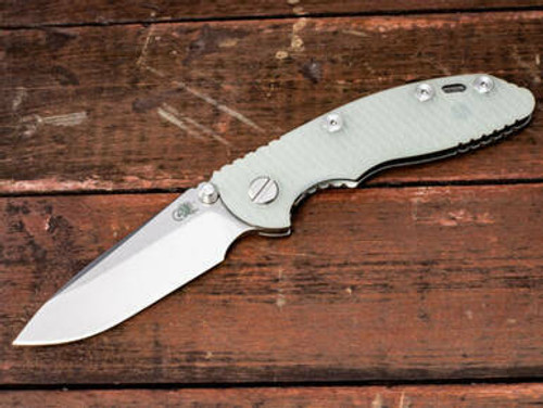 Rick Hinderer Knives XM-18 3? Non Flipper-Spearpoint-Stonewash-Translucent G10 RHK-173