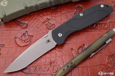 Rick Hinderer Knives FireTac Recurve G10 Black/Bronze Framelock Knife 3.6" Working Finish
