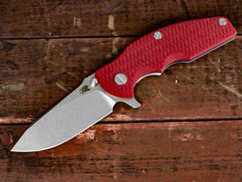 Rick Hinderer Knives Jurassic-Slicer-Stonewash-Red G10 RHK-225