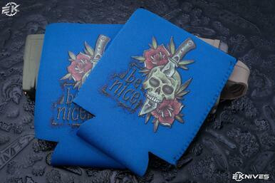 McNees Custom BE NICE Koozie Blue