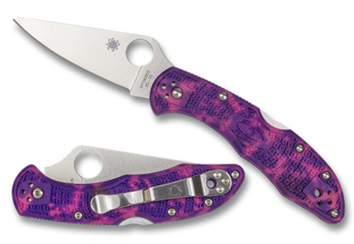 Spyderco Delica® 4 FRN Pink/Purple Zome Exclusive C11ZFPN