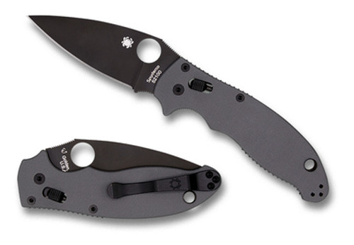 Spyderco Manix™ 2 Gray G-10 52100 Black Blade Exclusive C101GBGY52100