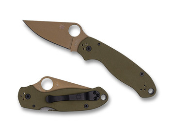 Spyderco Para™ 3 G-10 Green CTS 204P Flat Dark Earth Exclusive C223GODFDE